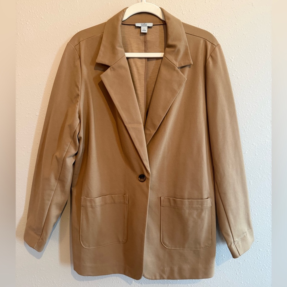 croft & barrow Women's Tan Single-Button Blazer